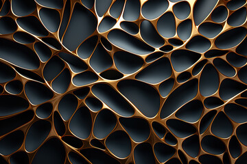 Golden pattern structure background illustration. Generative AI