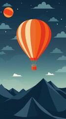 Fototapeta na wymiar Colorful Hot Air Balloon Adventure in the Blue Sky. Generative AI 