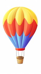 Colorful hot air balloon. White background. Generative AI