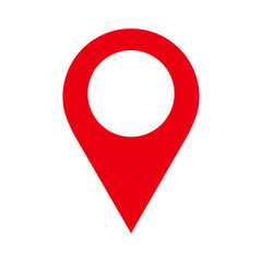 Point location position pin maps contact address gps icon logo isolated on white background. Vector illustration