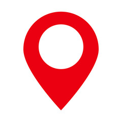 Point location position pin maps contact address gps icon logo isolated on white background. Vector illustration