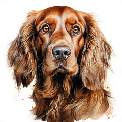 watercolor English Cocker Spaniel clipart, Generative Ai