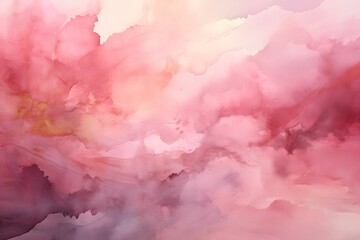 Watercolor Pink Sky Cloud Background