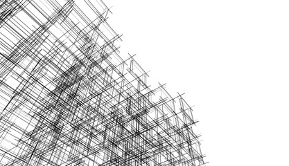 abstract architecture vector 3d illustration