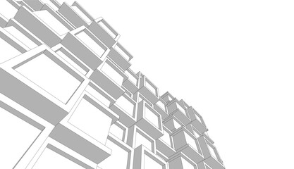 abstract architecture vector 3d illustration