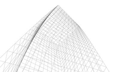 abstract architecture vector 3d illustration