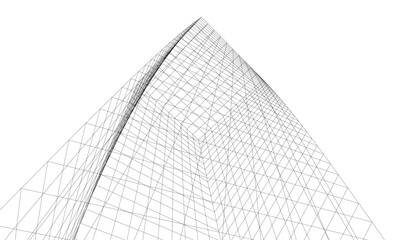abstract architecture vector 3d illustration