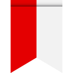 Poland flag or pennant isolated on white background. Pennant flag icon.