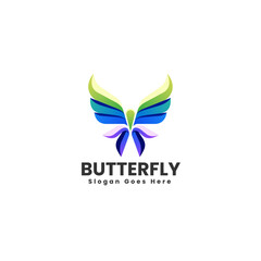 Vector Logo Illustration Butterfly Gradient Colorful Style