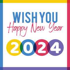 Welcome - Happy New Year 2024 - Multi Color Design