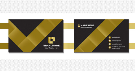 Luxury business card design with gold style vector design