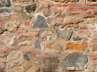 Background of old vintage brick wall. High quality photo for digital use.