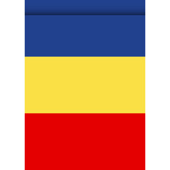 Romania flag or pennant isolated on white background. Pennant flag icon.