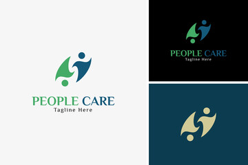 Abstract tree logo, people care logo, health life icon logo design vector template