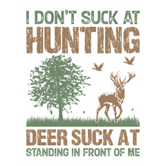 Hunting T-Shirt Design With Vector And Elements
