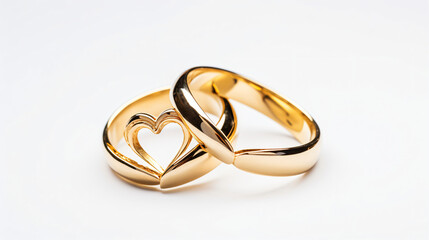 Gold heart shaped rings