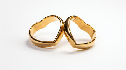 Gold heart shaped rings