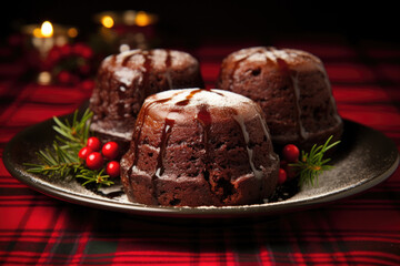 Fototapeta na wymiar christmas cake with chocolate
