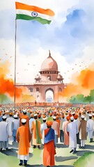 Celebration of indian republic day. - obrazy, fototapety, plakaty