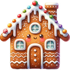 Christmas watercolor clipart, Elements, Santa, gingerbread, reindeer, PNG, dabbing