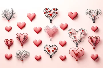 Fotobehang Creative hearts, postcard design for Valentine's Day. © puhimec