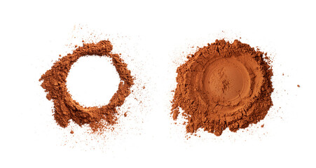 Cocoa Powder Isolated, Cacao Dust Pile, Dry Ground Cocoa Beans, Cocao Powder Pile for Chocolate