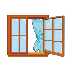 curtain in window illustration 