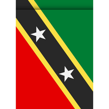 Saint Kitts and Nevis flag or pennant isolated on white background. Pennant flag icon.