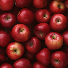 Fototapeta na wymiar Juicy red apples, seamless background for shops, advertising and recipes