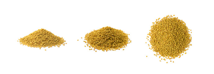 Fenugreek Seeds Isolated, Dry Trigonella, Spicy Methi Dana Grains, Indian Kitchen Seasoning Ingredient