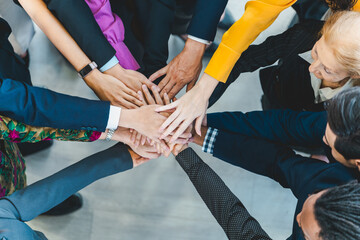 Business people, teamwork and meeting for strategy, planning or corporate brainstorming discussion at office. Group of employees in team collaboration or communication in conference at the workplace