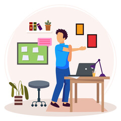 Physical Fitness During Work Breaks concept, Standing Workplace Wellness Intervals vector icon design, corporate wellbeing symbol, Sedentary lifestyle sign, self serving behaviors stock illustration