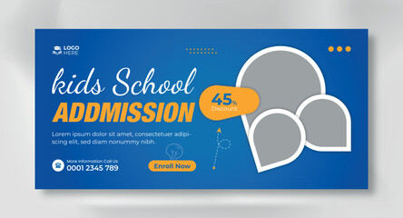School education admission web banner social media post & back to school template and web banner - obrazy, fototapety, plakaty
