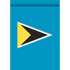 Saint Lucia flag or pennant isolated on white background. Pennant flag icon.