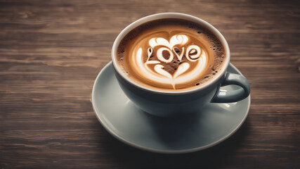 A nice cup of coffee with Love You written on it