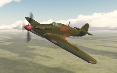 Britisches Jagdflugzeug aus dem zweiten Weltkrieg - obrazy, fototapety, plakaty
