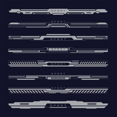 Futuristic header and footer interface. Future technology head up display. vector © MONTRI