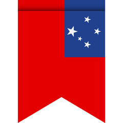 Samoa flag or pennant isolated on white background. Pennant flag icon.