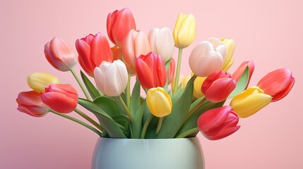 Bouquet of tulips, Valentine day special. Created with Ai