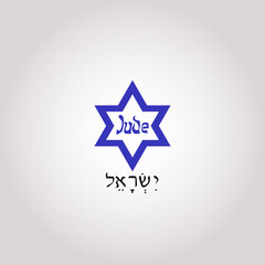 Star of David vector jewish icon. Israel jew David Star symbol shield. Holocaust