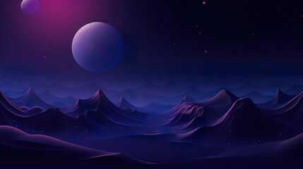Fototapeta premium Mountain Landscape with Moon in Sky. Generative Ai