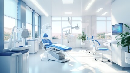 Modern Dental Clinic with Blue and White Colors
