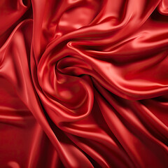 Fototapeta premium Wrapped in the embrace of scarlet swirls, this luxurious silk fabric is a testament to timeless elegance and tactile allure.