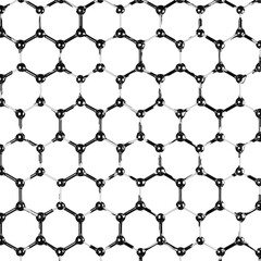 nanomaterial, mesh, molecular hexagonal structure, honeycomb connection of molecules in glass liquid, abstract hi-tech design