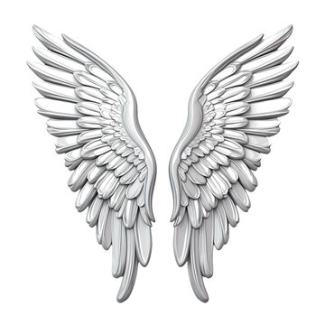 recommend clip art: Silver angel wings isolated
