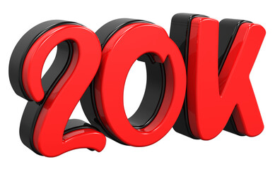 20K Subscribe Number 3D