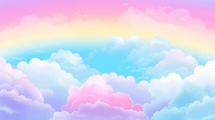 vibrant kawaii sky: abstract colorful rainbow background for wedding cards or presentations