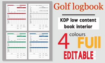Golf Tournament Scorecard and logbook.
