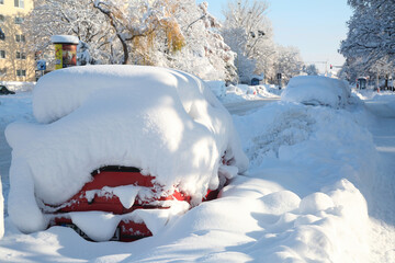 Car under snowdrift