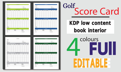 Golf Tournament Scorecard and logbook.